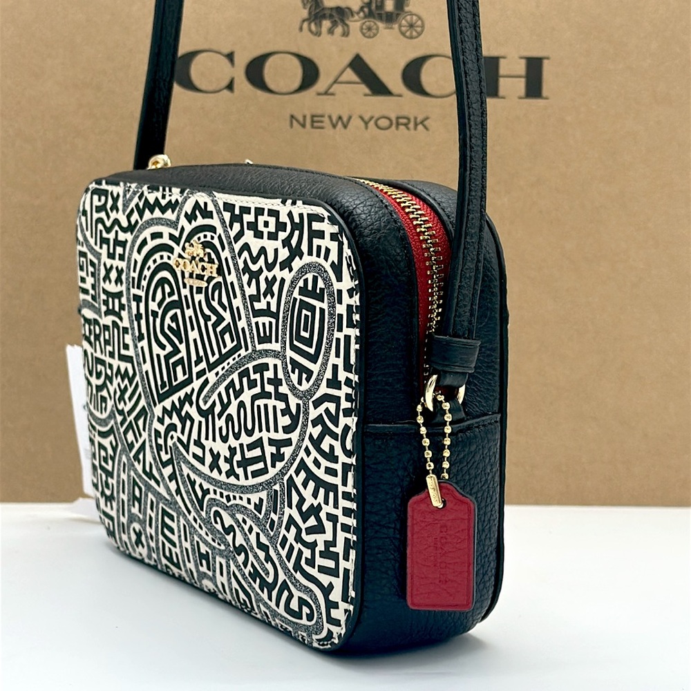 COACH Disney Mickey Mouse x Keith Haring Mini Leather Camera Bag - Picture 3 of 16